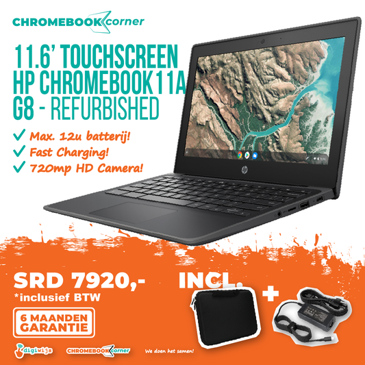 HP TOUCH Chromebook 11A G8 - REFURBISHED NEW Bundel